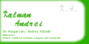 kalman andrei business card